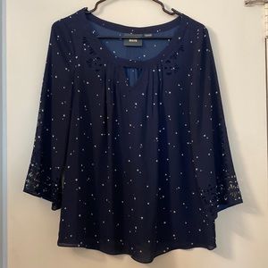 Anthropologie Maeve Star Laser Cutout Blouse